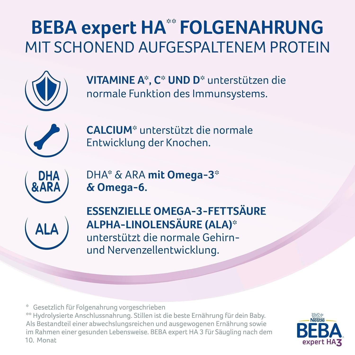 BEBA Expert HA 2 Lapte de continuare după 6 luni, hrană pentru copii cu proteină hidrolizată, doar lactoză, fără ulei de palmier, pachet de 6 (6 x 550 g) Naty Shop