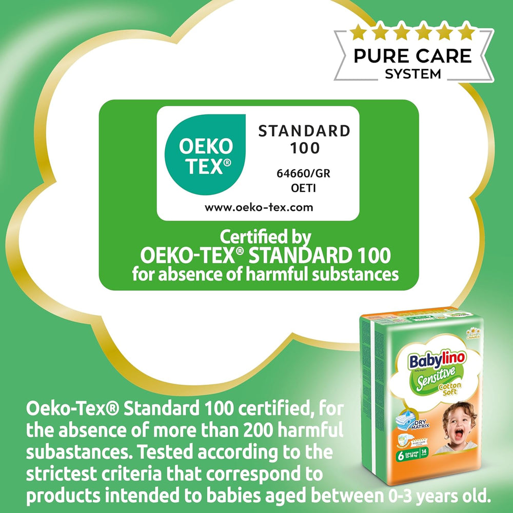 Windeln für empfindliche Babys, Größe 6, extra groß (13-18 kg), 114 Windeln