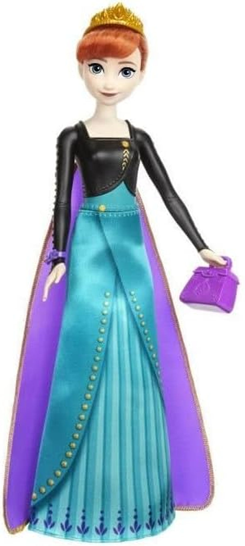 Mattel Disney Die Eiskönigin Anna Modepuppen-Set, Spin & Reveal mit 11 Überraschungen, darunter 5 Accessoires, 5 Sticker und eine Szene zum Spielen, vom Disney-Film inspiriert, HXD27