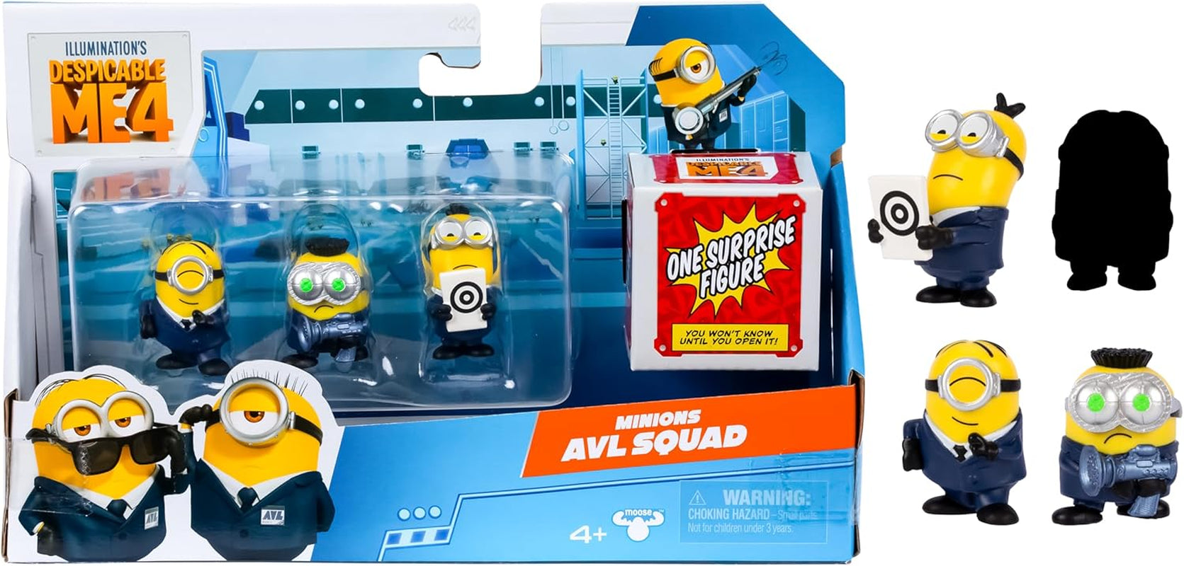 MINIONS I - Simply Incorrigible 4, pachet de 4 figurine Party Bus Troupe. Figurine de colecție înalte de 5,8 cm. Pachetul conține 3 figurine vizibile plus 1 figurină surpriză ascunsă Action figures Naty Shop Echipa Avl