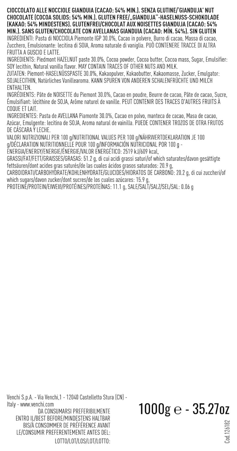 Dunkle Schokoladenpralinen, glutenfrei, Extra Venchi Gianduiotti in Großpackung 1 kg Pralinen Naty Shop