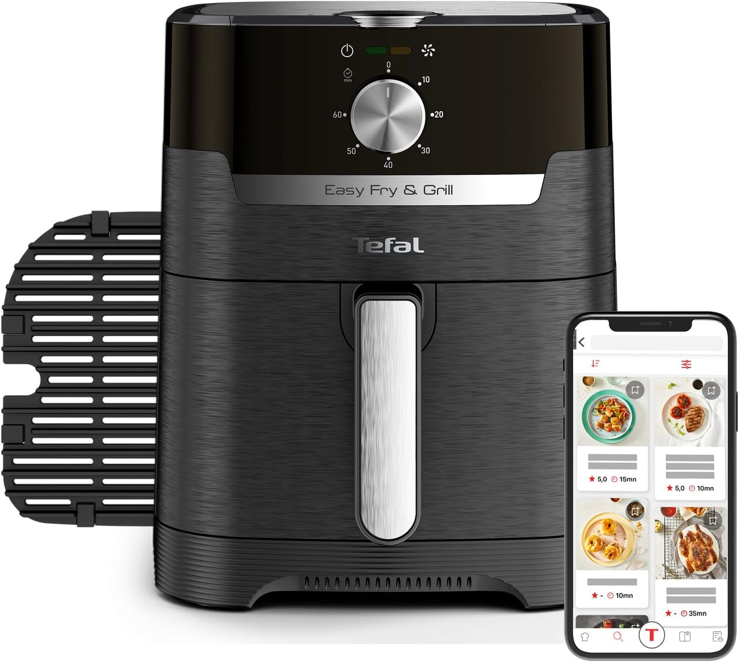 Tefal EY5018 Easy Fry & Grill Classic Heißluftfritteuse, 2-in-1-Technologie (Luftfritteuse und Grill), XL, 4,2 Liter für 6 Portionen, 1550 Watt Haushaltsgeräte Naty Shop