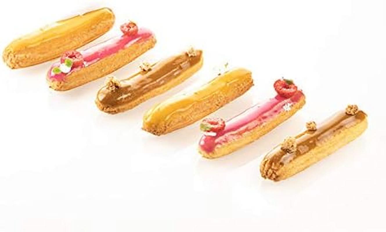Silikomart Professionelle, mikroperforierte Silikonmatte zum Backen von Eclair Two Girls, 58,3 x 38,4 cm, Küche Naty Shop