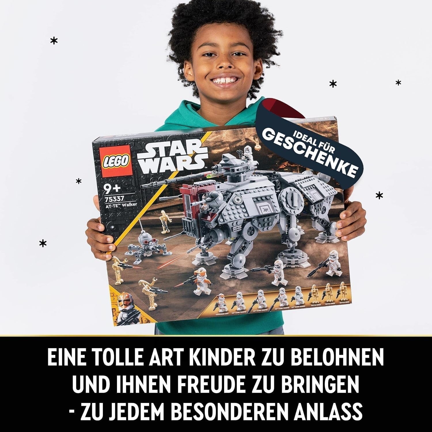 LEGO Star Wars At-Te Walker Mobiles Spielzeugmodell-Minifigurenset mit 3 Clone Troopers, Battle Droids und Dwarf Spider Droid 75337 Building Sets Besuchen Sie den LEGO-Store