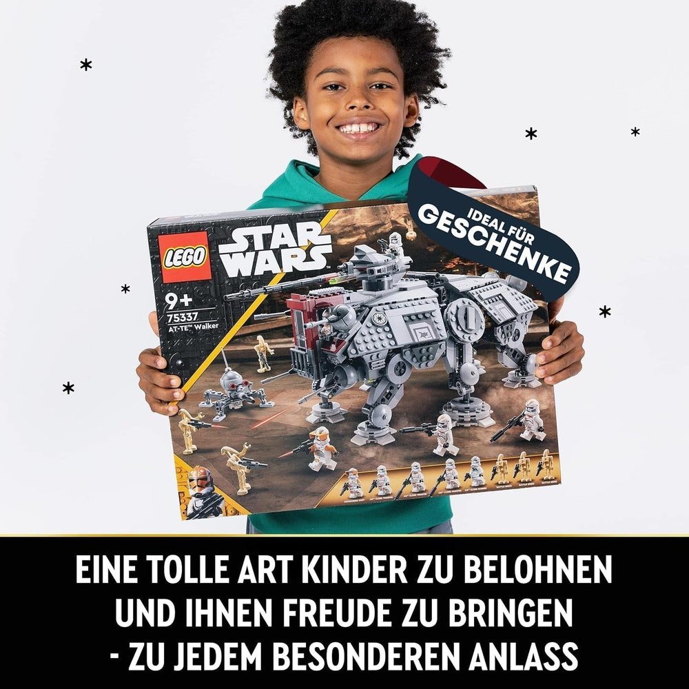 LEGO Star Wars At-Te Walker Mobiles Spielzeugmodell-Minifigurenset mit 3 Clone Troopers, Battle Droids und Dwarf Spider Droid 75337 Building Sets Besuchen Sie den LEGO-Store