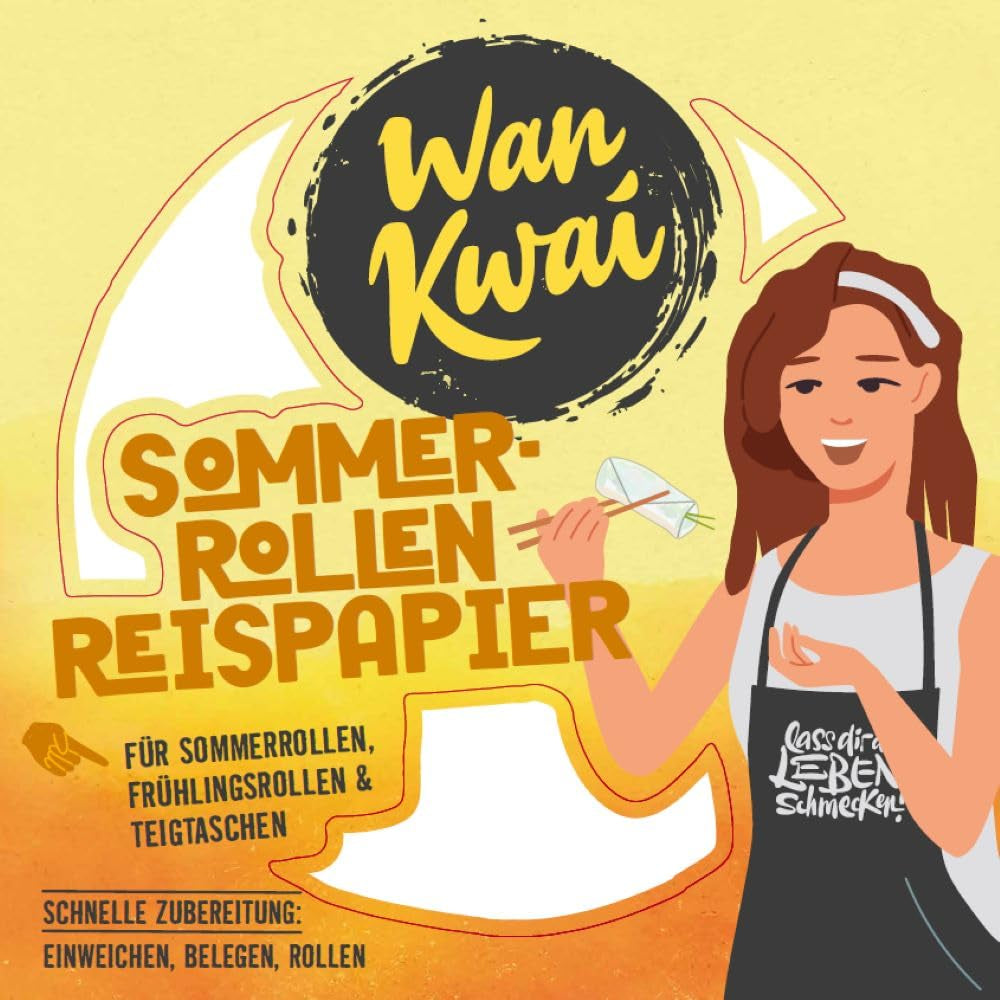 Wan Kwai Sommerrollen-Reispapier 200 g – Erfordert leichtes Einweichen, perfekt für knusprige Frühlingsrollen, frische Sommerrollen oder gedämpfte Knödel