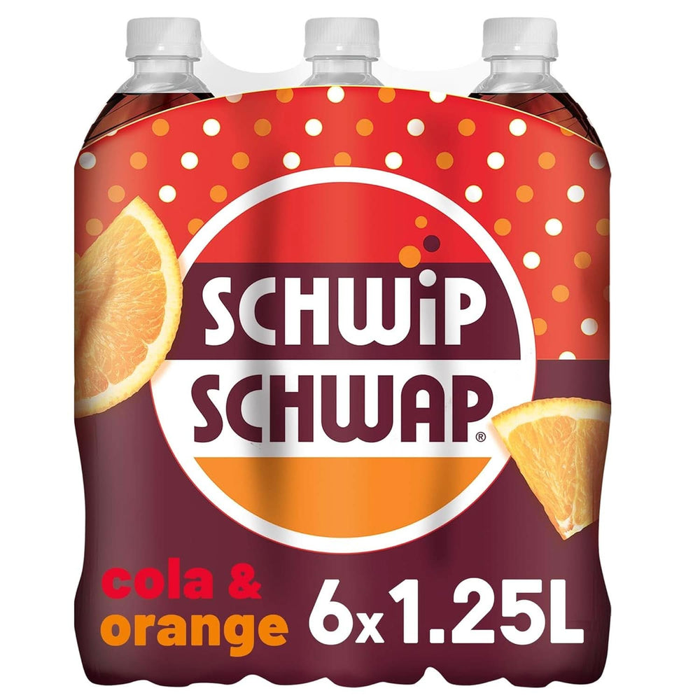 SCHWIPSCHWAP, Das Original – Koffeinhaltiges Cola-Erfrischungsgetränk mit Orangen, Set 6 x 1,25 Liter Alkoholfreie Getränke Naty Shop