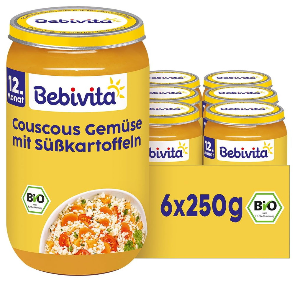 Mahlzeiten ab 12 Monaten: Couscous und Gemüse mit Süßkartoffeln, 250g, 6er Pack (6 x 250g)