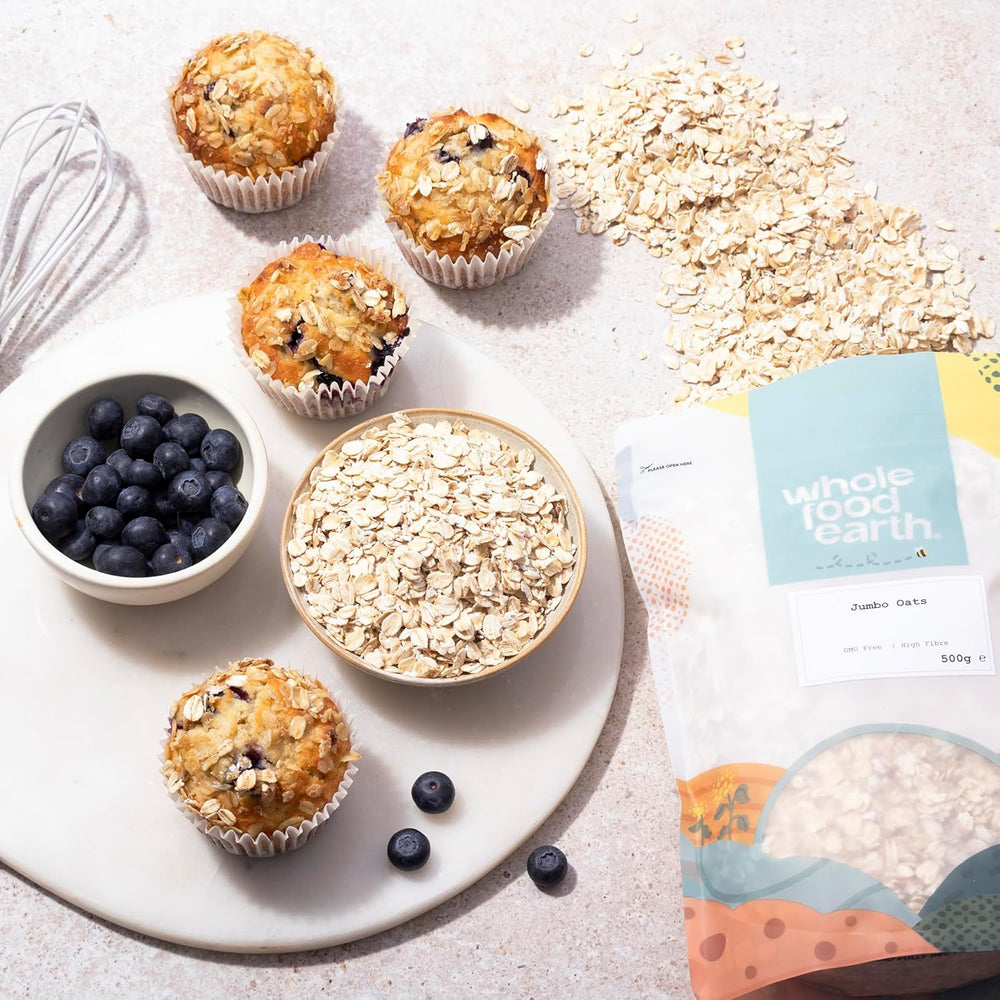 Wholefood Earth Jumbo Haferflocken – gentechnikfrei – vegan – milchfrei – ohne Zuckerzusatz 2 kg