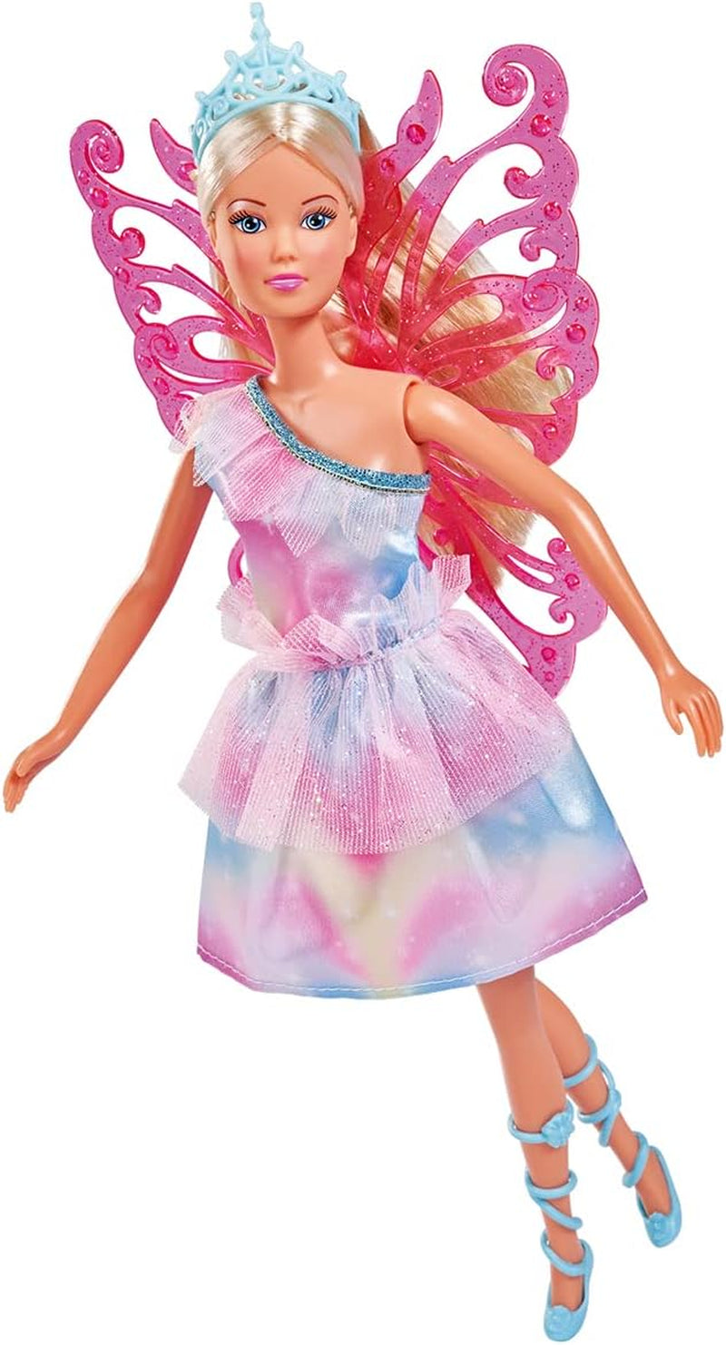 Simba 105733587 - Steffi Love Unicorn Fairy, Knöchelpuppe als Fee mit abnehmbaren Flügeln, mit Einhorn, 29cm Puppe trägt EIN Bezauberndes Pastell Glitzerkleid, ab 3 Jahren