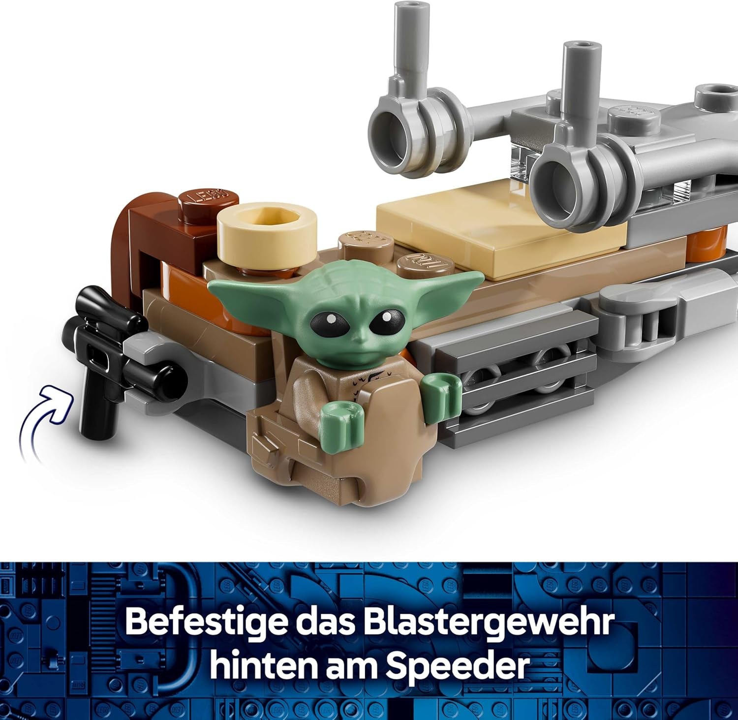 LEGO Star Wars Der Mandalorianer und Grogu auf ihrem Speeder Bike - Set mit Fahrzeug und 2 Star Wars Figuren für Actionabenteuer - Geschenk für Kinder ab 6 Jahren - 75436