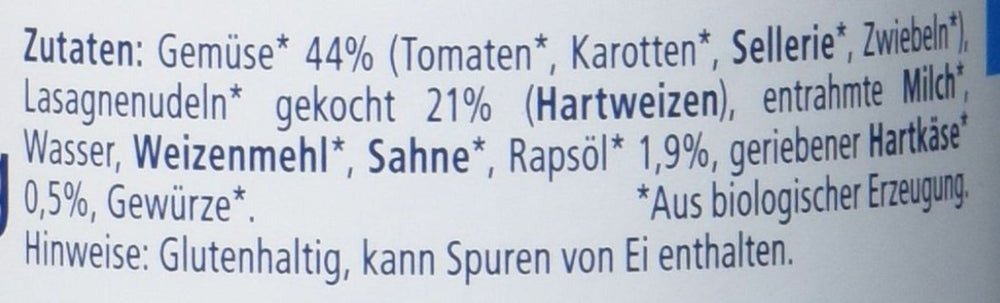 Hipp Pasta Bambini - Lasagne mit Gemüse, 6er Pack (6 x 220 g) Mutter und Kind Naty Shop