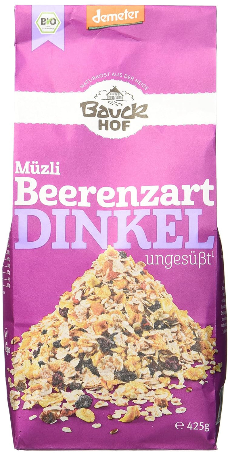 Hof Dinkelbeermüsli, ungesüßt, 425 g