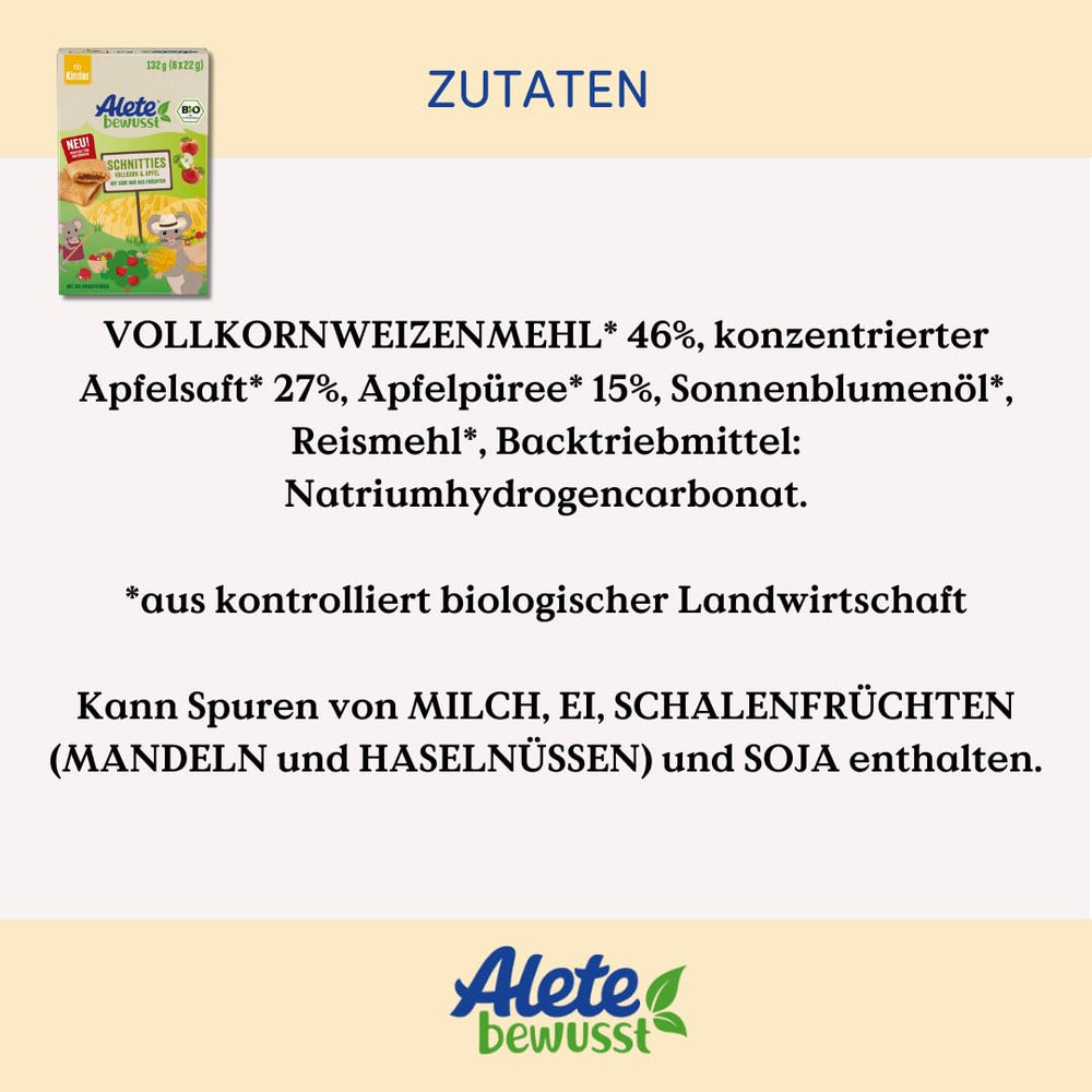 Alete Bio-Vollkorn-Apfelscheiben 8 x 132 g