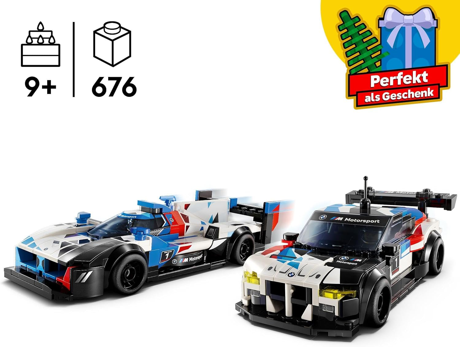 Jucărie LEGO Speed Champions BMW M4 GT3 & BMW M Hybrid V8 Race Car cu 2 modele de mașini construibile și 2 minifigurine de șofer de curse, cadou pentru băieți, fete de la 9 ani, model de mașină 76922 Seturi de constructie Besuche den LEGO-Store