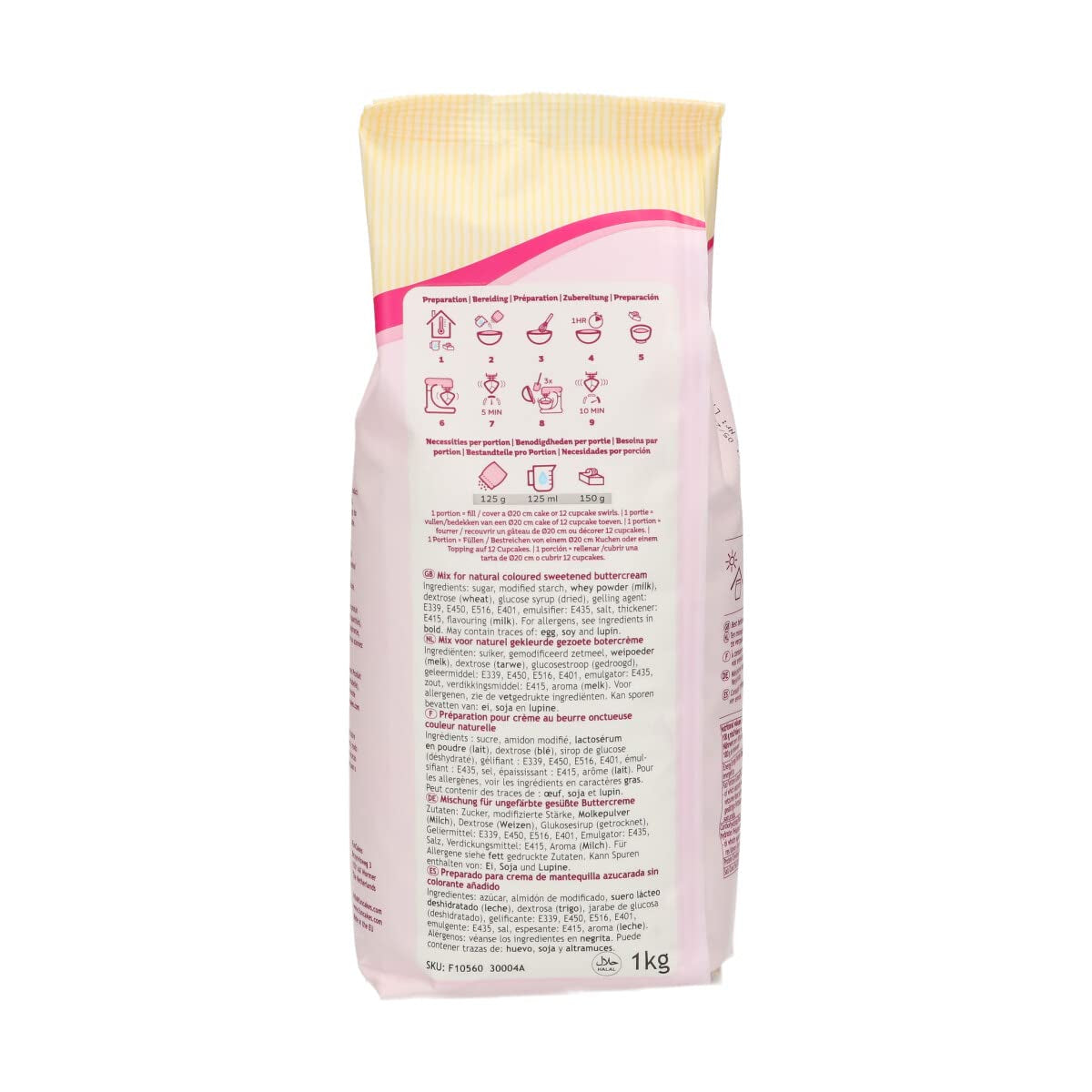 Funcakes Mix Für Buttercreme: Einfach Zu Berübenen, Cremig, Perfekt Zum Dekorieren, Abdecken Und Füllen Von Kuchen, Belag Auf Cupcakes, Halal., 1 Kg Mix zum Backen und Kochen Naty Shop