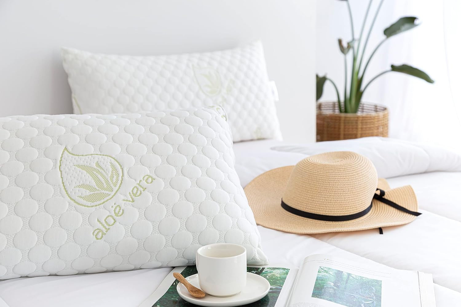 Todocama Pernă, viscoelastică, pachet de fulgi 2 X 75 cm alb Perne standard Naty Shop