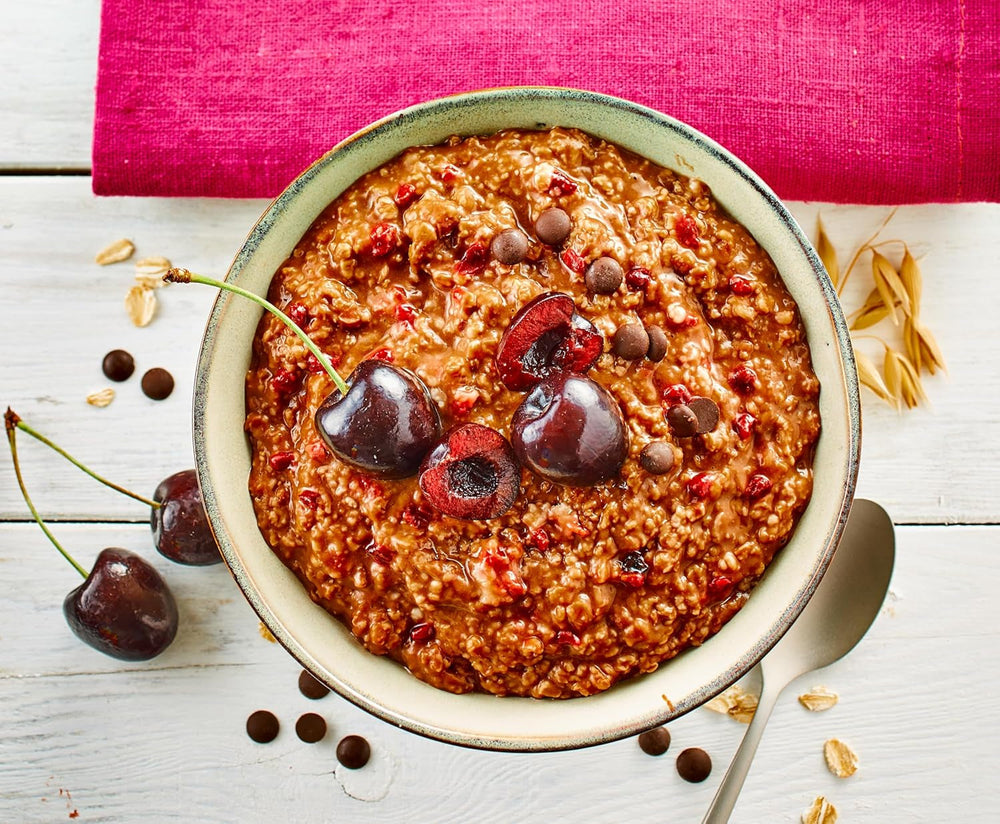 Vegan Porridge Oat Cherry Choc, Oatmal Mit Zartbitter-Schokolade & Kirschen, Einfache Zubereitung, Im Praktischen Portionsbeutel, 1 X 60 G (Packung Mit 3) Cereale Naty Shop