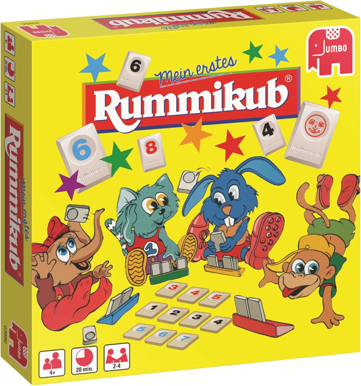 Jumbo Spiele Original Rummikub Classic – der Spieleklassiker unter den Gesellschaftsspielen – für Erwachsene und Kinder ab 7 Jahren JUM17571 Mehrfarbig 2,7 x 3,7 cm