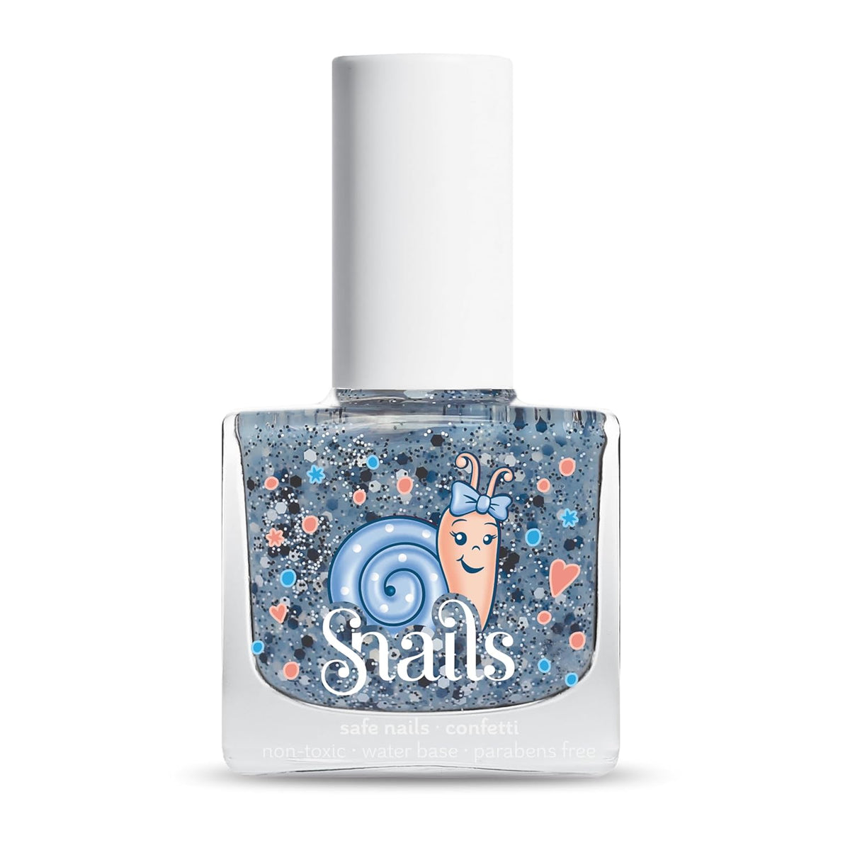 Snails 516202 Top Coat Confetti Blue Baby-Nagellack, auf Wasserbasis, waschbar, sicher, vegan