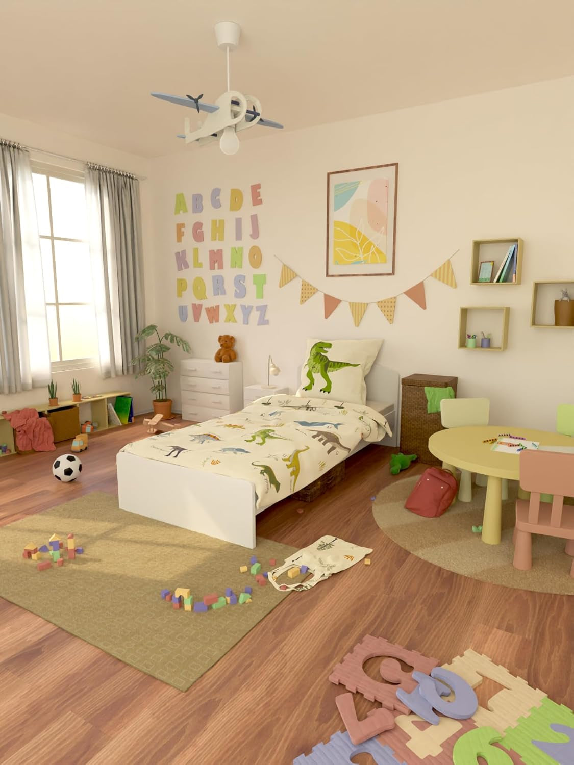 Skybrands Dino Bedtuene 135X200 Jungen Bedtuene Dinosaurier Baumwolle 2Tlg Kinder Bedtuene Dinosaurier 135X200 + Bag Naty Shop