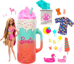 Set cadou BARBIE Pop Reveal Rise & Surprise - peste 15 surprize, inclusiv 1 păpușă Barbie, accesorii de plajă, pentru distracție jucăușă și plină de fructe, pentru copii cu vârsta de 3 ani și peste, HRK57