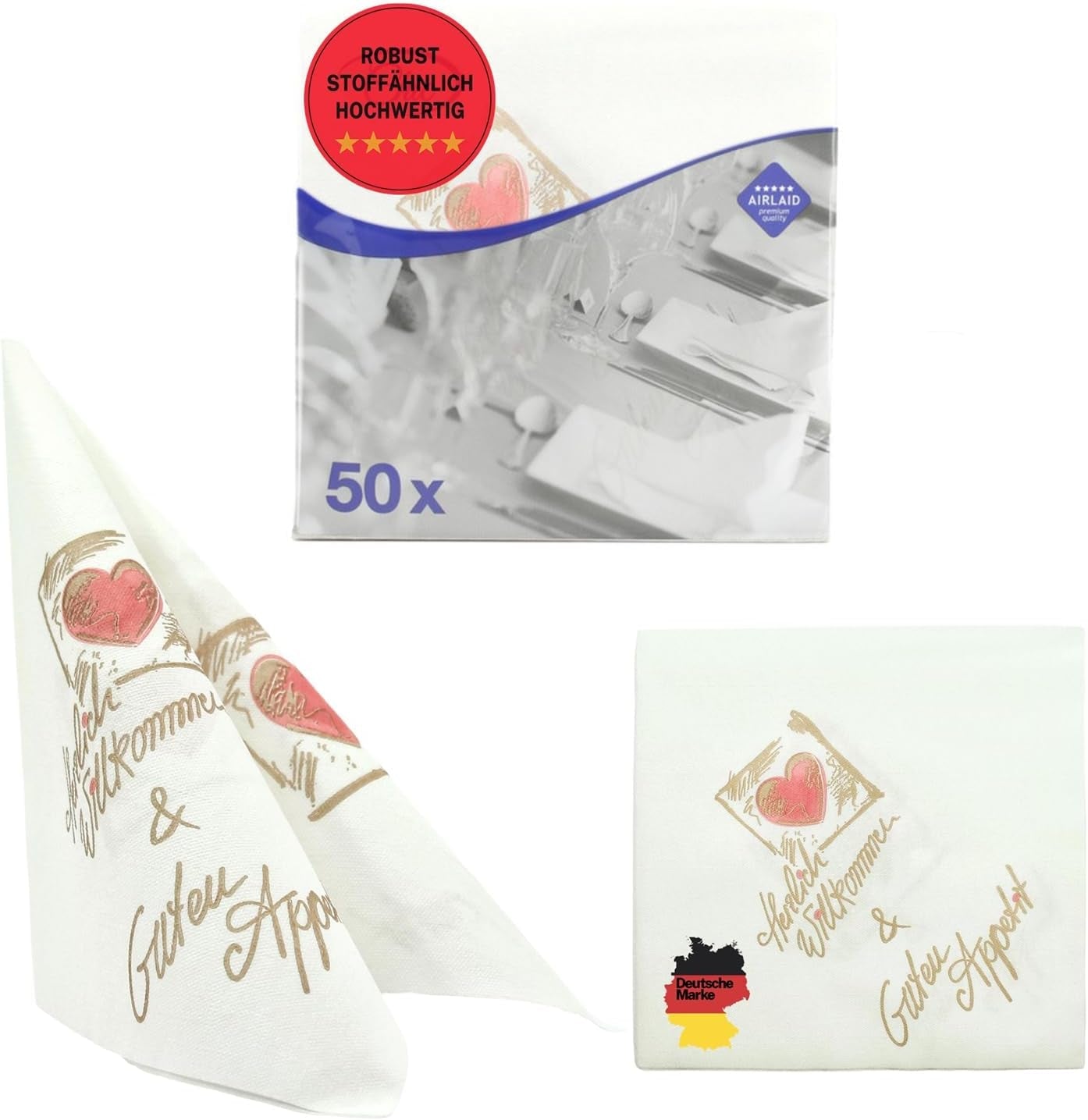 50 șervețele Aroba Airlaid Aspect textil 19 CULORI 40X40 Cm 1/4 fold Șervețele de nuntă de înaltă calitate, aspect textil, pentru aniversări hotel catering sărbători Crăciun nuntă roz