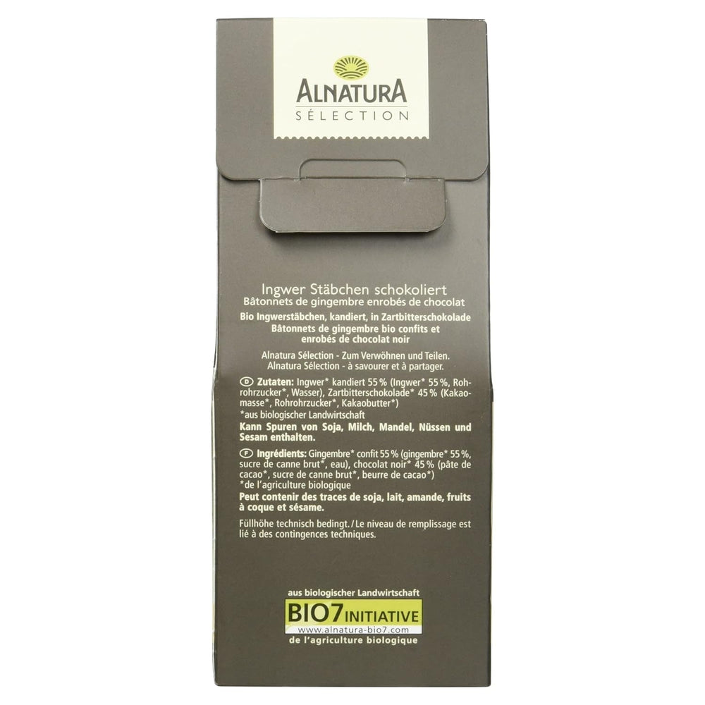 Batoane de ghimbir acoperite cu ciocolată organică Selection, 90g