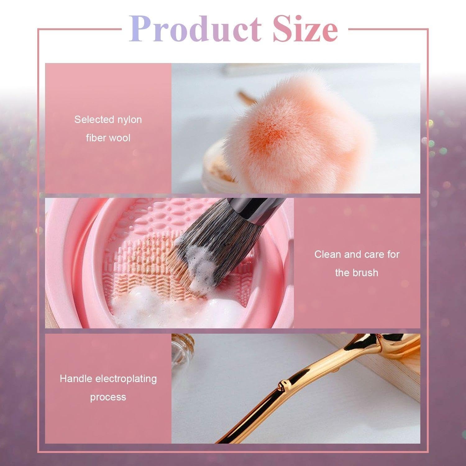 2 Blumen-Make-Up-Pinsel, 1 Waschschüssel, Nail-Art-Staubpinsel, Foundation-Make-Up-Pinsel, Nail-Art-Make-Up-Pinsel-Zubehör