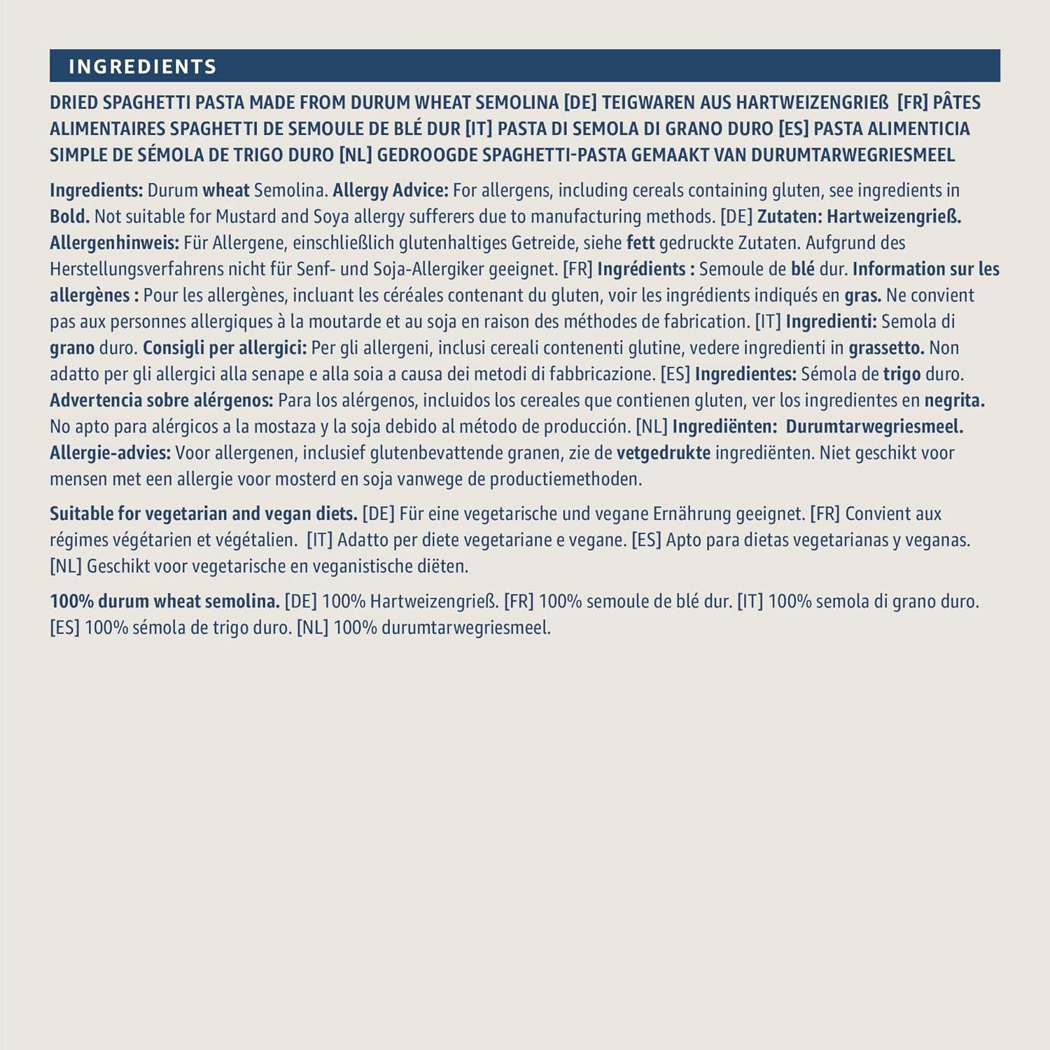 Spaghetti von Amazon, 500g