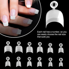 600 de bucăți unghii artificiale scurte ovale, 12 dimensiuni acrilice cu jumătate de acoperire, vârfuri de unghii false, unghii artificiale, pentru manichiură femei salon DIY (natur)