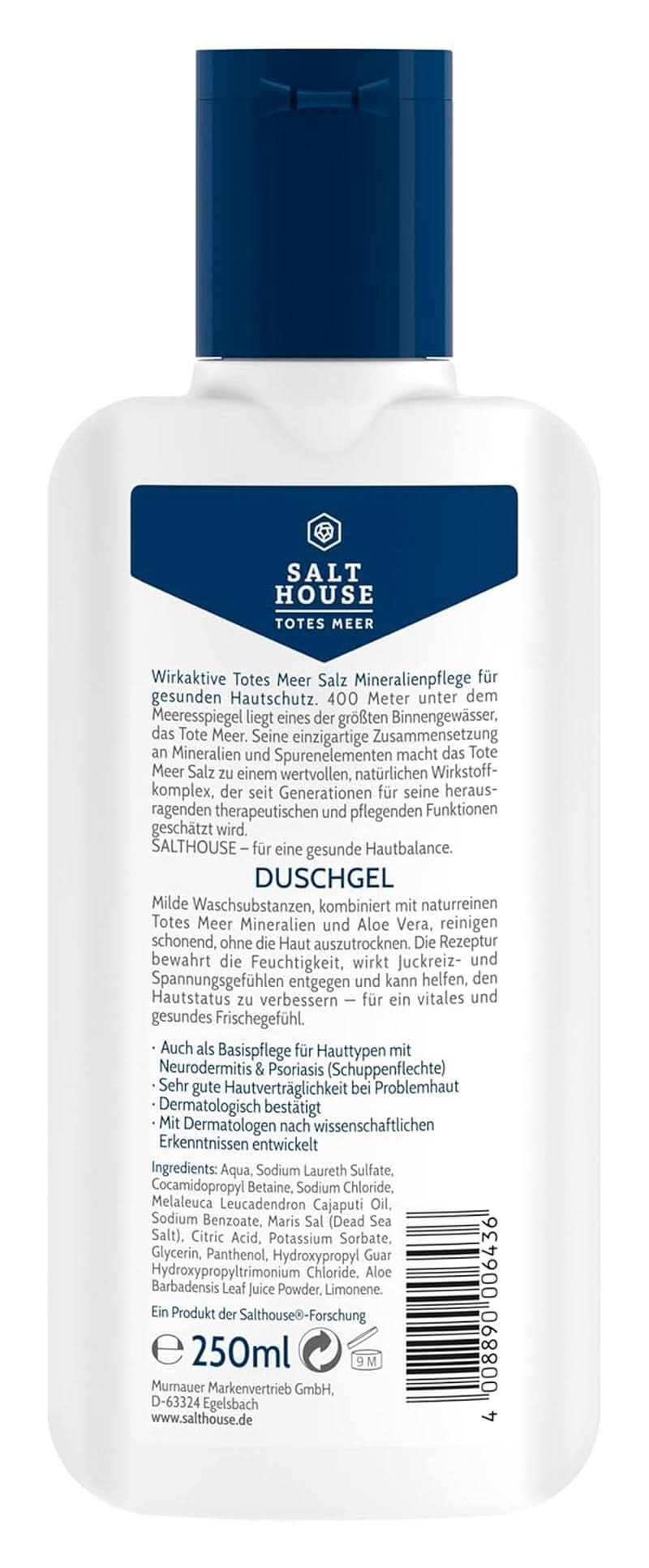 Salthouse Dead Sea Therapy, Duschgel mit Aloe Vera, 250 ml Naty Shop Dusche und Bad