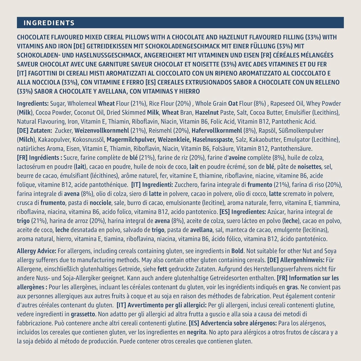 Schoko-Nuss-Kissen von Amazon, 375g