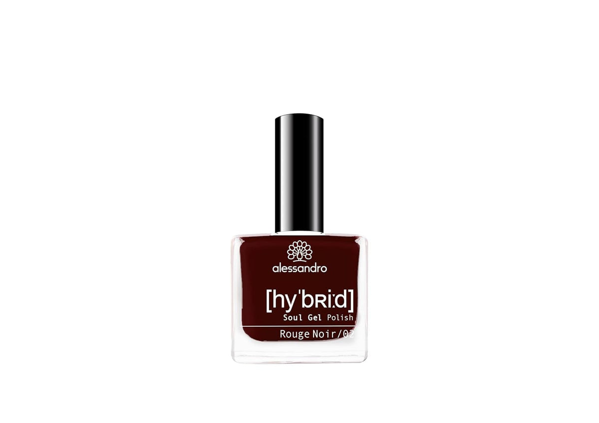 Oja HYBRID alessandro Rouge Noir - Roșu închis-Negru - Unghii perfecte în doar 3 pași, fără LED - rezistă până la 10 zile! 8 ml
