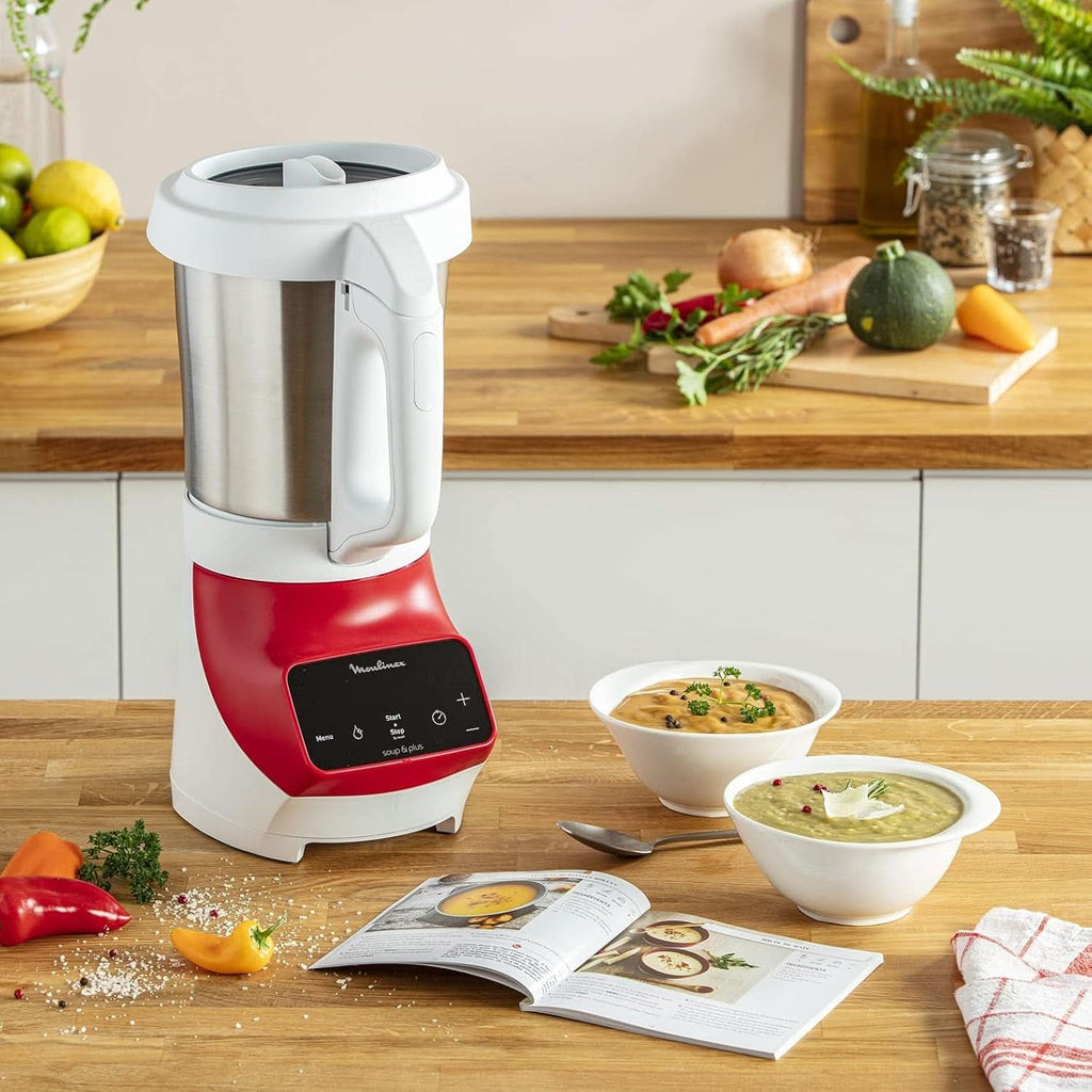 Soup&Plus LM924500 Standmixer, 1100 W, Schüssel 2 L, Edelstahlklingen, 3 Automatische Programme, Manueller Modus, Perfektes Mixen, Suppen, Smoothies, Eussies, Made in France, Soup&Plus Mama si Copilul Naty Shop