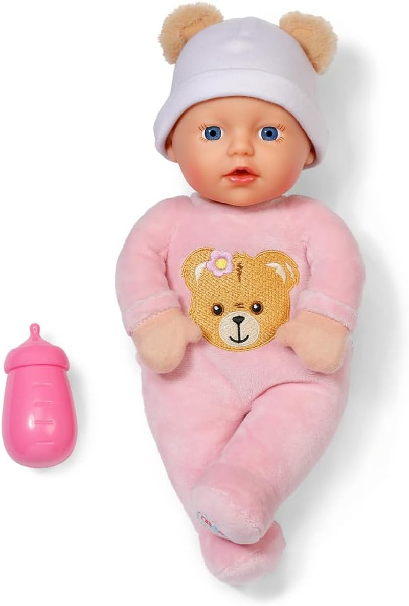 Păpușă moale Baby Born Rosie 30 cm cu 6 sunete și biberon, roz