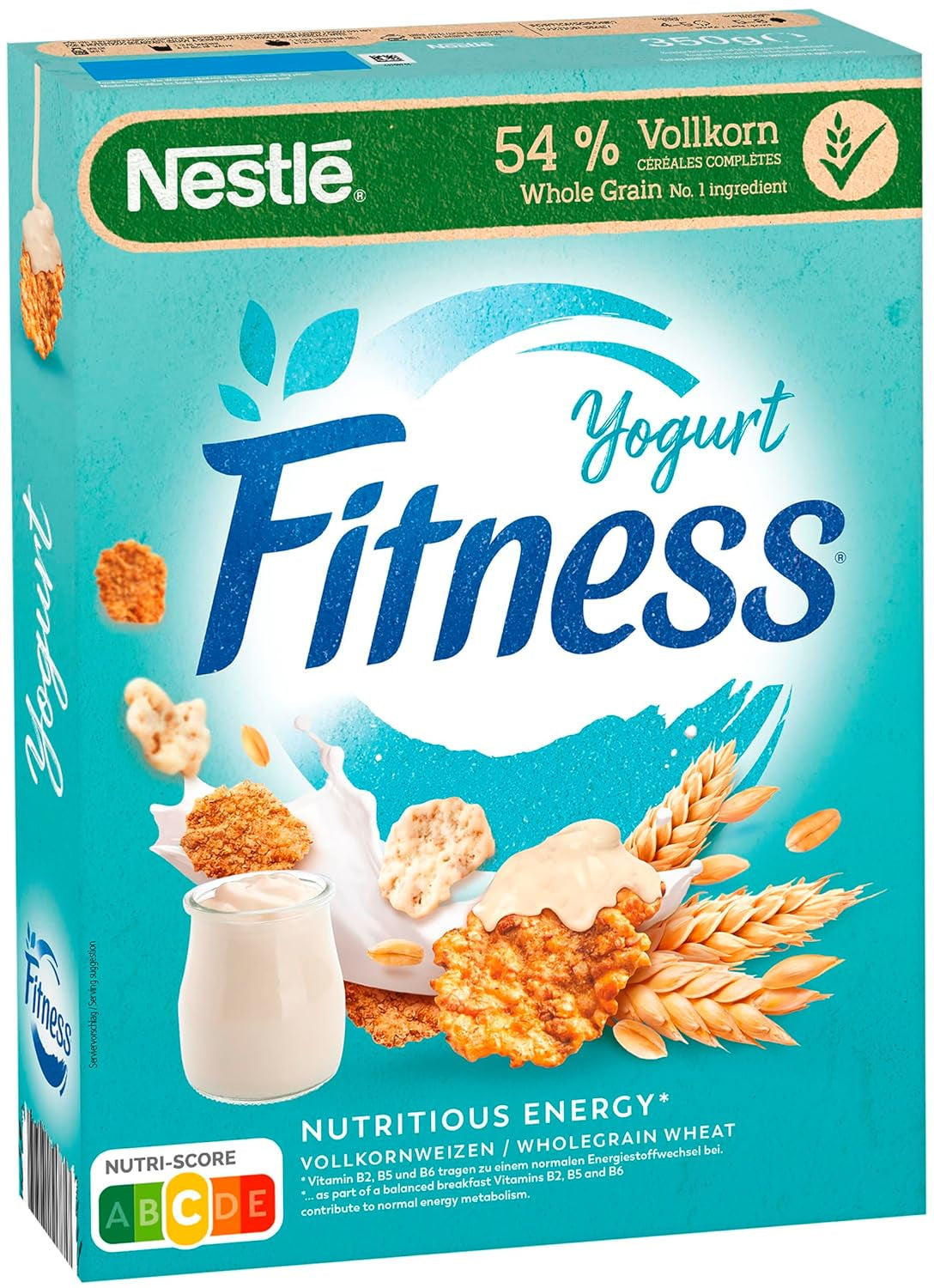 Nestlé Fitness Yogurt Vollkorn-Frühstückscerealien mit partiellem Joghurtgeschmack, 1 Packung (1 x 350 g)