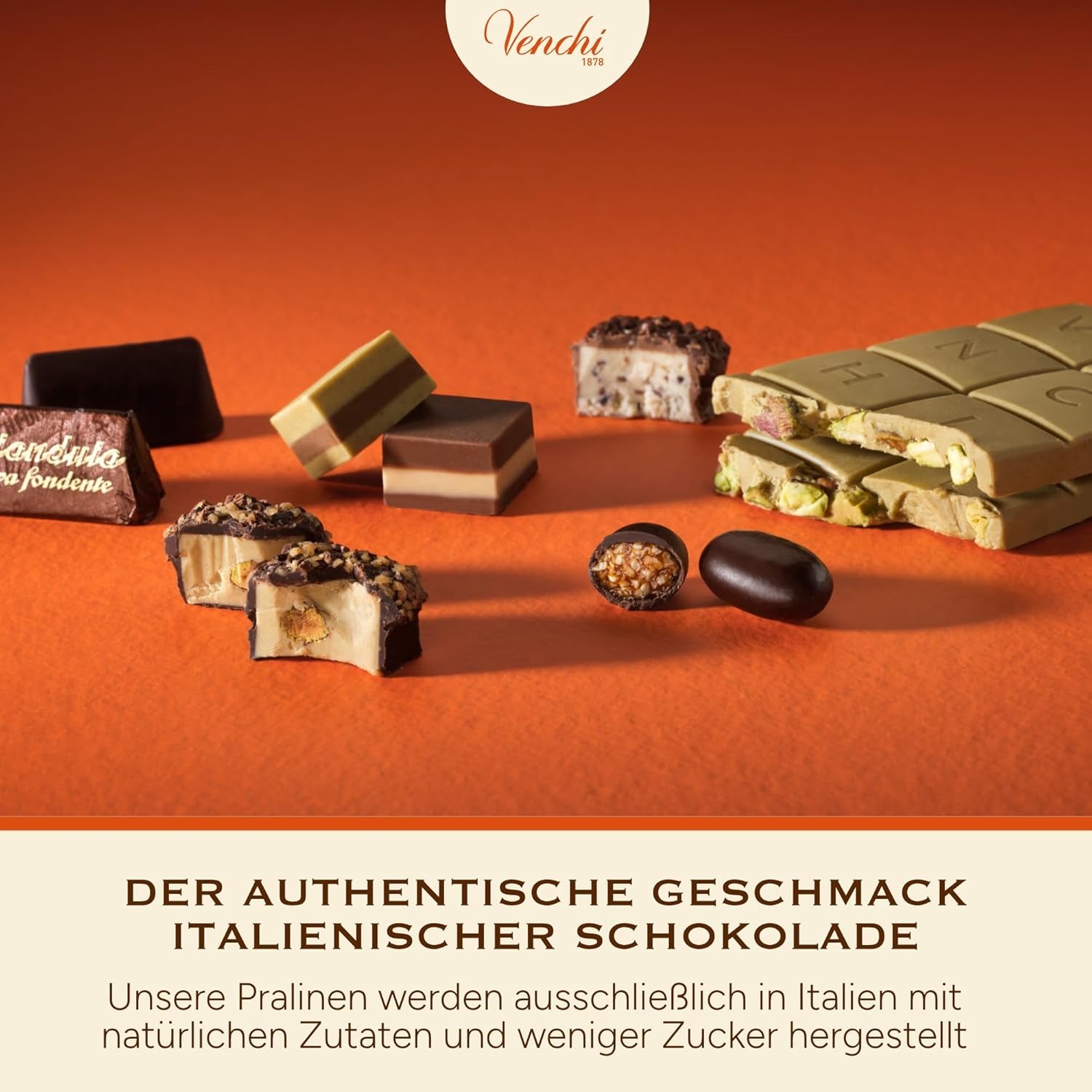 Venchi - Cremino Extra Black Chocolate - Dunkle Schokolade mit Mandelpaste und „Piemonteser Waldhaselnüssen g.g.A.“, 1 kg, glutenfrei, ohne Farbstoffe und ohne Konservierungsstoffe
