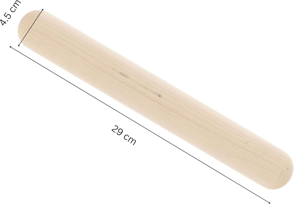 Chef Aid Nudelholz aus Holz – 28,5 cm – Klassischer Teigroller aus Massivholz – Für Gebäck, Brot und Fondant – BPA-frei, langlebig und leicht zu reinigen