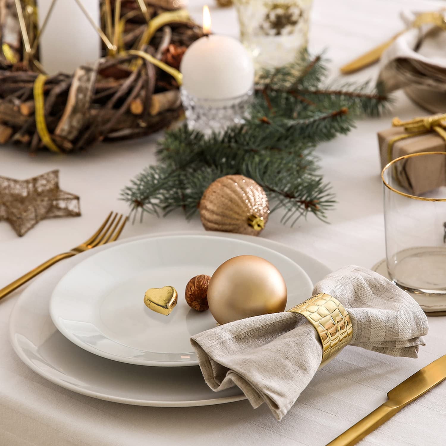 Günthart 150 Stück goldene Schokoladenherzen mit Nougatfüllung, Rentier | Rudolph der Rote - Nougatcreme | Goldene Schokoladenherzen | Wettbewerb | Goldene Schokoladenherzen | Weihnachten (1,2 kg)