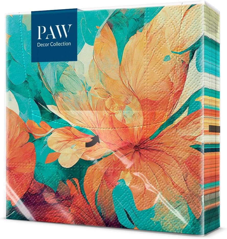 PAW - Șervețele 3 straturi (33 X 33 Cm) I 20 bucăți I Perfect pentru zile de naștere, petreceri, nunți, comuniuni și sărbători I Decorațiuni de masă șervețele de hârtie colorate - Monkey Jungle Fauna & Flora I Monkey Fun