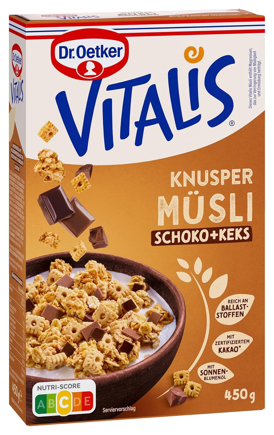 Dr. Oetker Vitalis Crunchy Flakes: Knuspermüsli mit Cornflakes und Mandelstückchen, 5er Pack (5 x 600g)