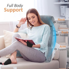 Pernă de citit XL pentru pat și canapea cu rolă detașabilă pentru gât, pernă ideală pentru spate pentru adulți cu spumă cu memorie pentru citit confortabil, lucru, joacă, vizionat la televizor, relaxare (gri)