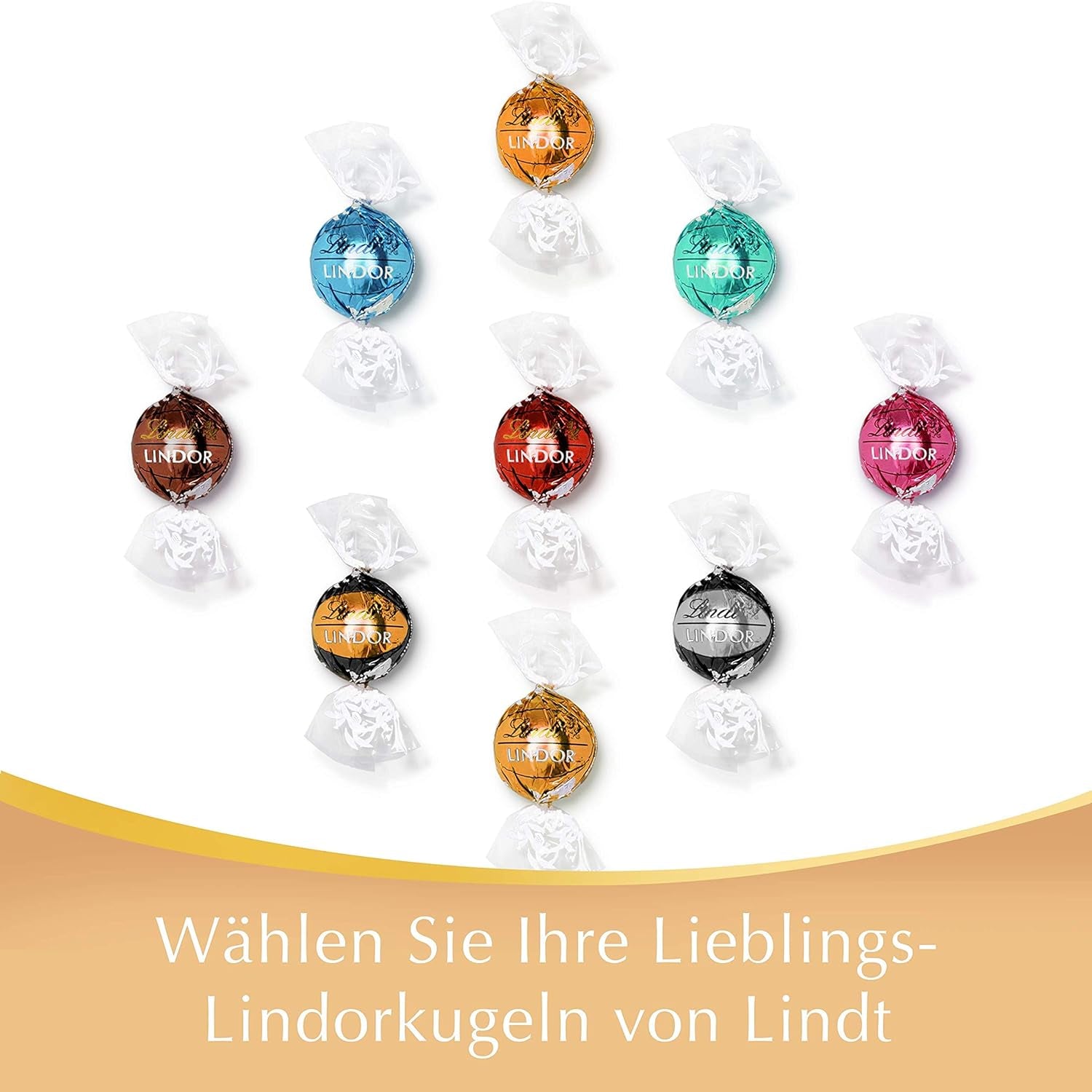 Lindt LINDOR Geschenkbox mit verschiedenen Pralinen, ca. 15 LINDOR-Trüffel, 4 Sorten (Milchschokolade, weiße Schokolade, dunkle Schokolade 60 % und Haselnuss), 187 g