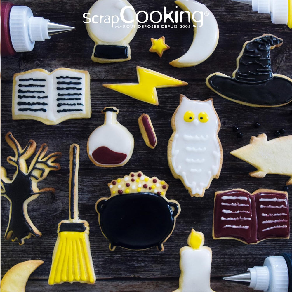 ScrapCooking – Găleată cu 16 Forme Magiciene pentru Biscuiți – Forme Metalice pentru Biscuiți – Forme pentru Torturi Mici – Magie, Idee de Cadou pentru Coacere, Zi de Naștere Magică – 2029, Metalice