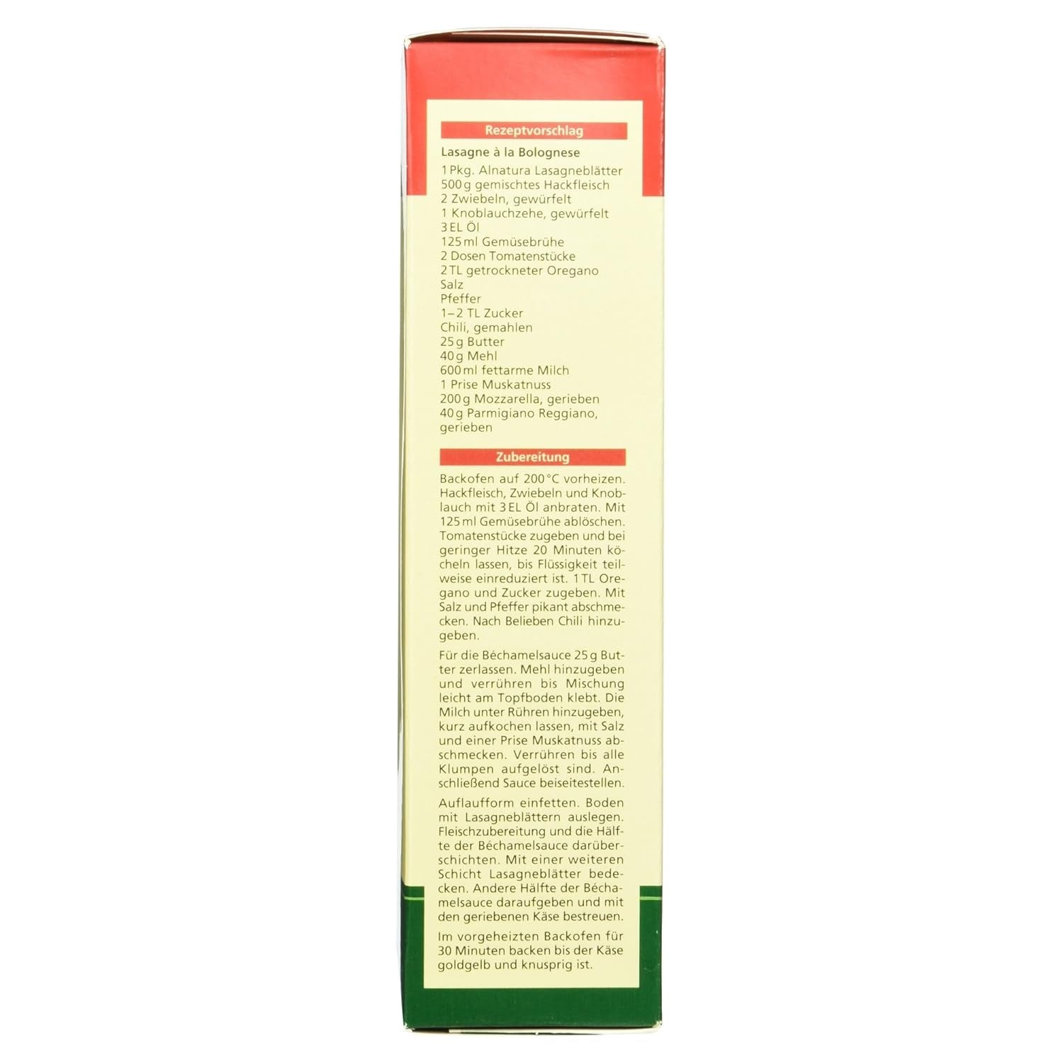 Lasagna organică, 250g