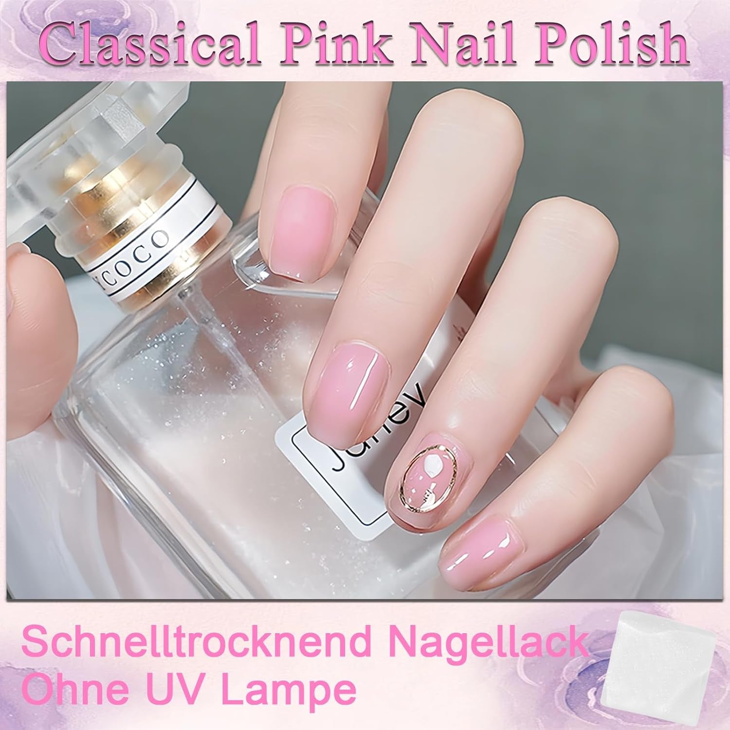 Jelly Pink Nagellack, 13 ml, schnell trocknend, langlebig, natürlich, durchscheinend, normaler Nagellack ohne UV-Lampe, für Frauen, DIY-Nagelkunst (klassisches Rosa)
