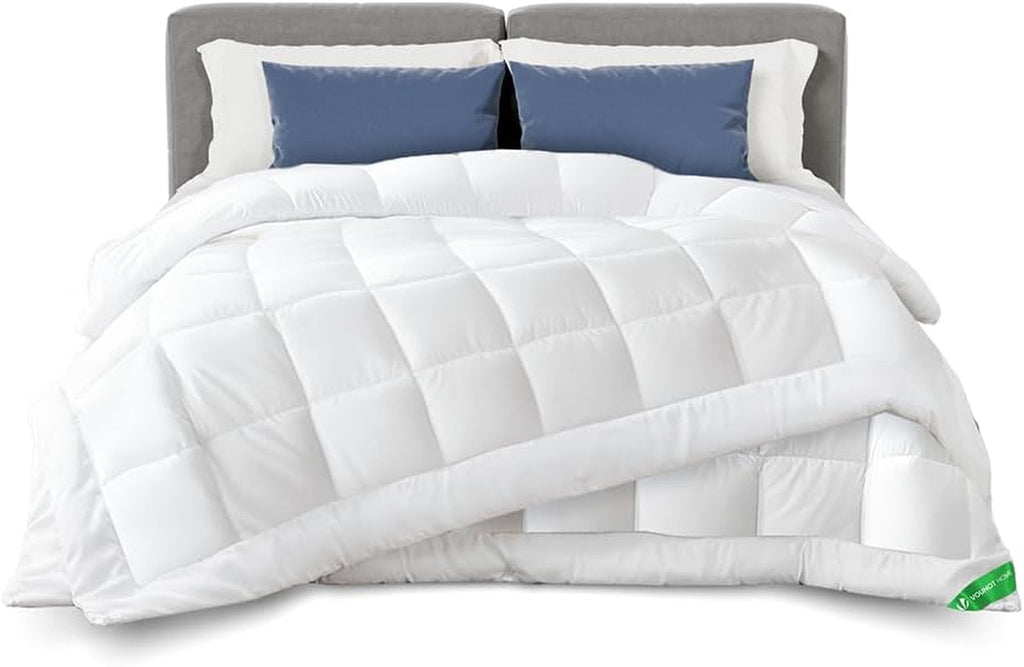 VOUNOT Duvet 155X200Cm, 4 Seasons Winter Duvet Set de 2 500GSM, constând din 2 plăpumi înnodate împreună Adaptable Duvet pentru vară și iarnă, Oeko-Tex Standard Plapumi si pilote Naty Shop 4 sezoane pătură set de 2 200 X 200 Cm