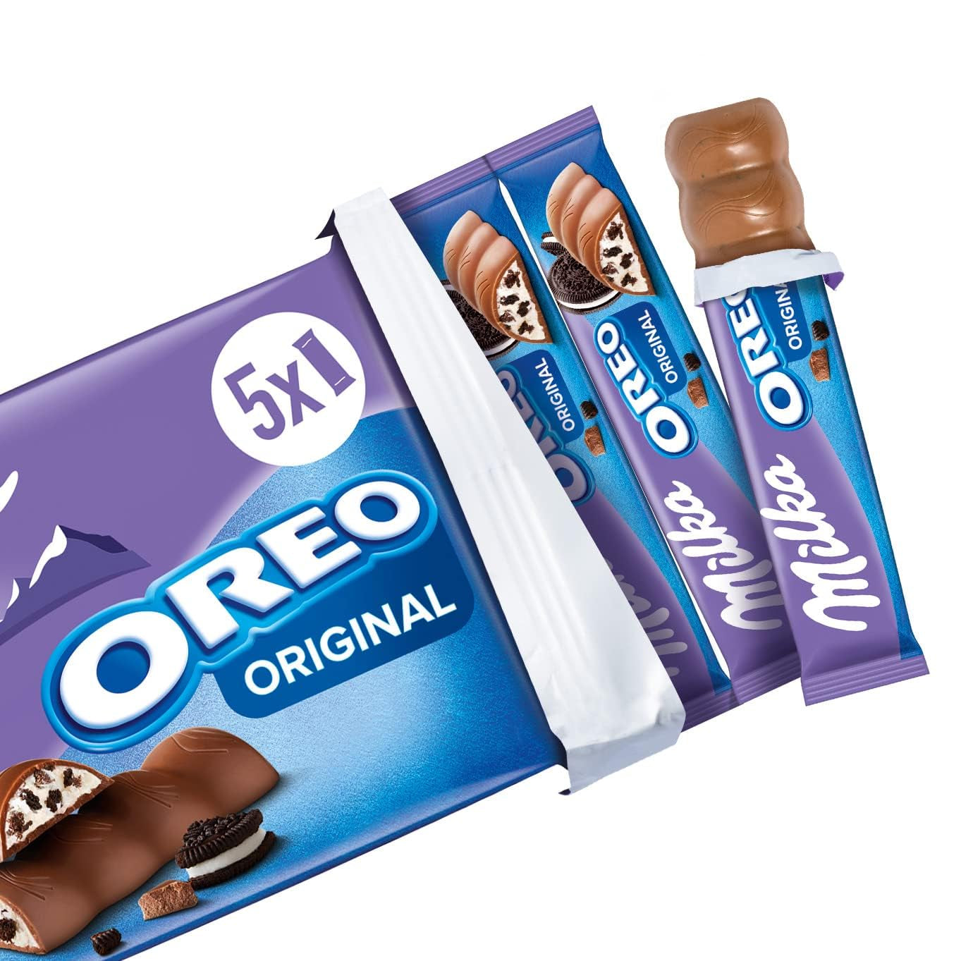 Milka & OREO Riegel – Alpenmilchschokolade mit knusprigen OREO-Keksstückchen in Milchcreme – 13 x 185g