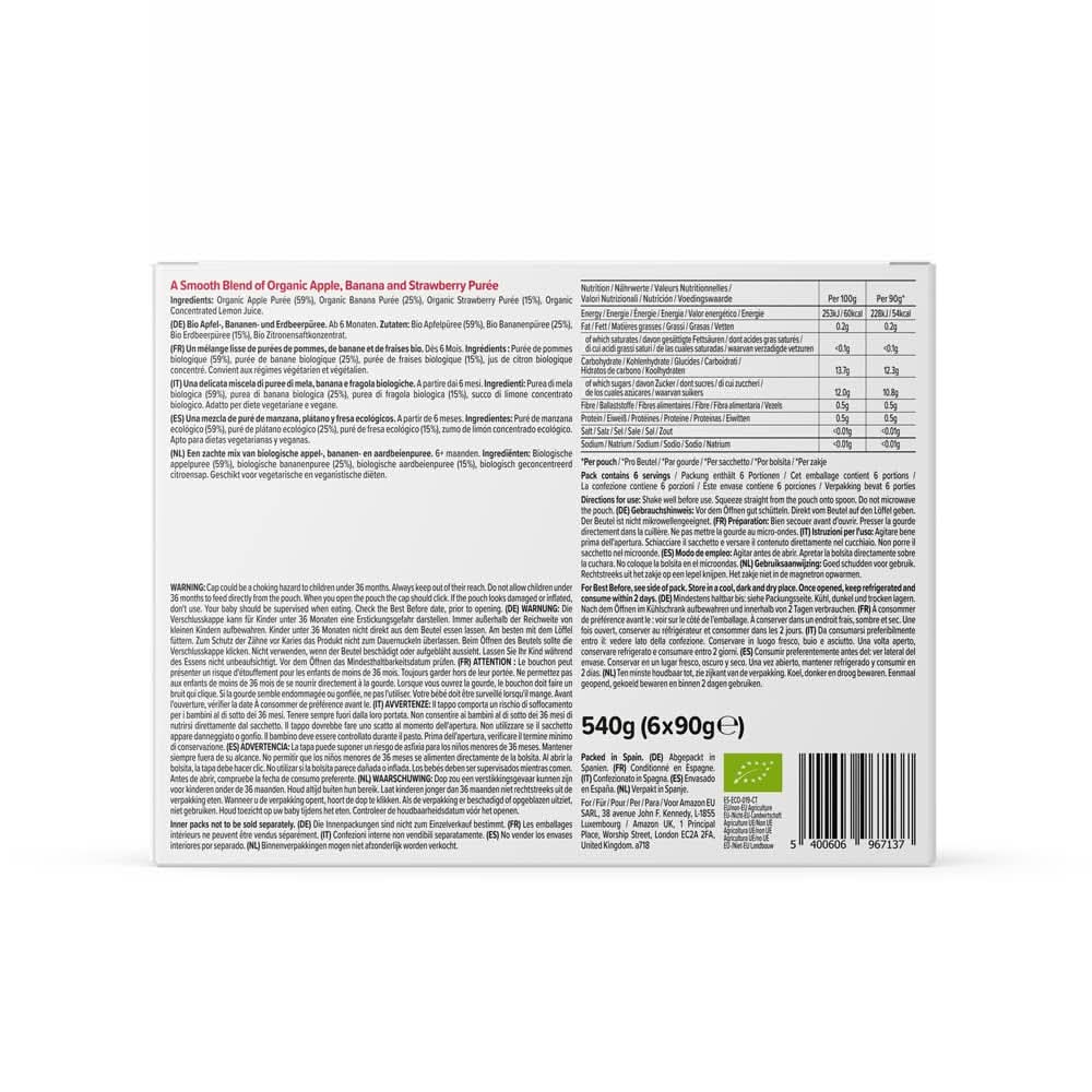 Mama Bear, Bio-Püree verschiedene Früchte, Set 6 x 90 Gramm Mutter und Kind Naty Shop